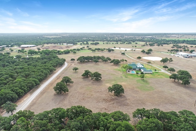 aerial view featuring a rural view