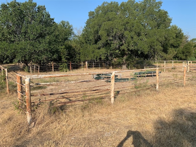 view of yard with a rural view