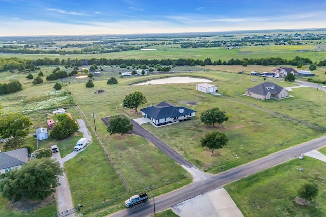 aerial view with a rural view