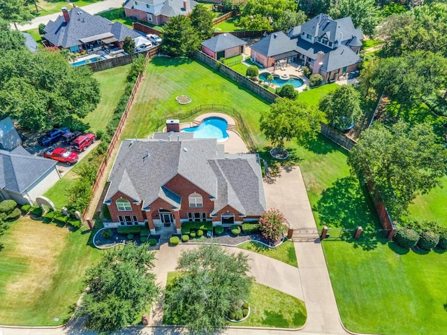 bird's eye view with a residential view