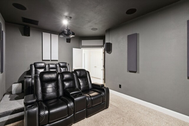 view of carpeted home theater