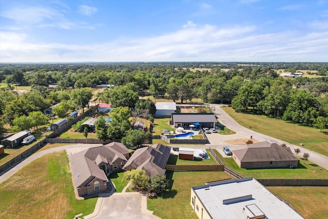 aerial view with a residential view