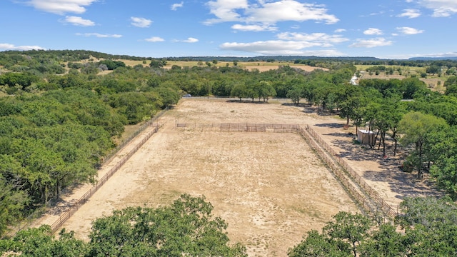 aerial view featuring a rural view