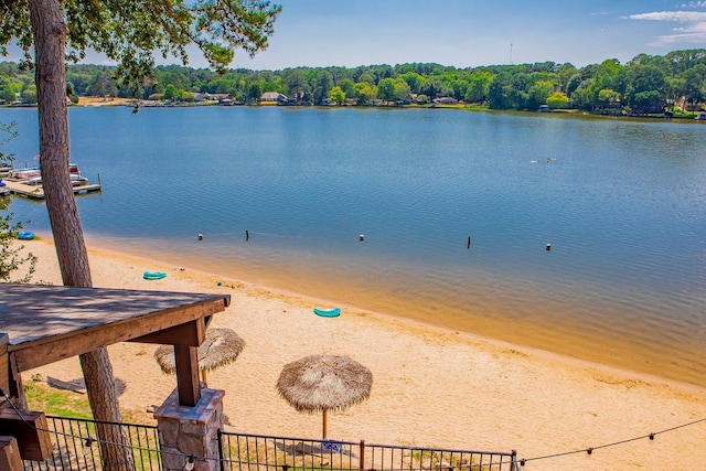 water view with a boat dock