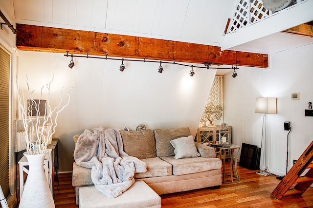 living room featuring wood-type flooring