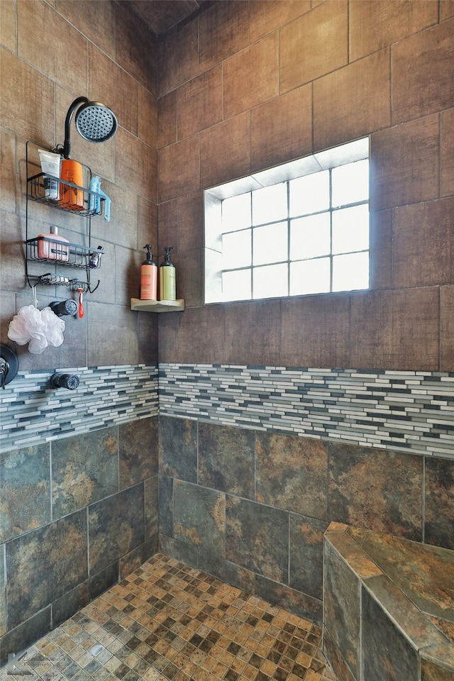 bathroom featuring a shower