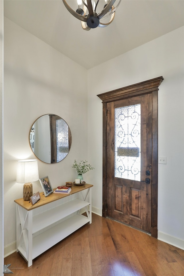 entrance foyer with wood-type flooring