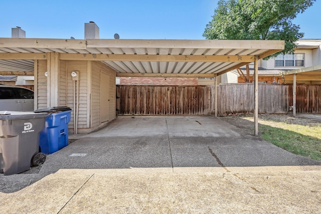 view of patio featuring a carport