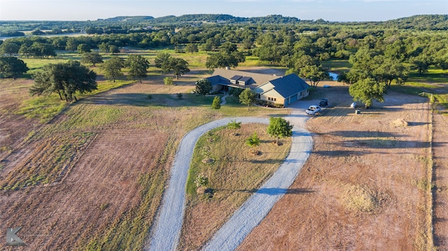 aerial view with a rural view