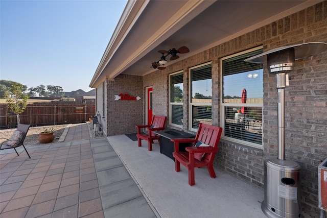 view of patio / terrace with ceiling fan