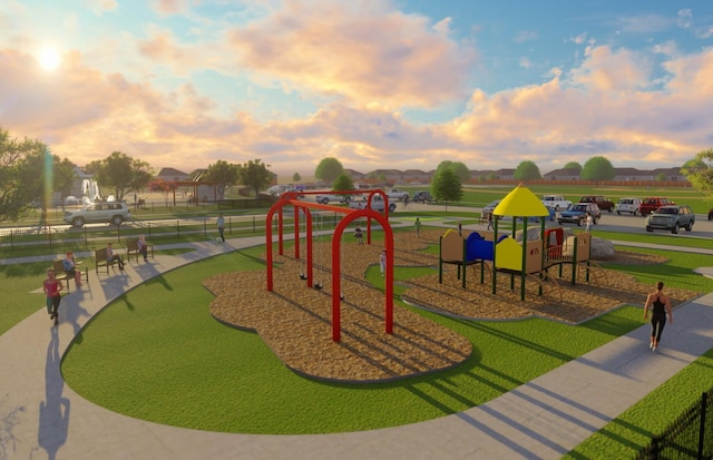 view of playground at dusk