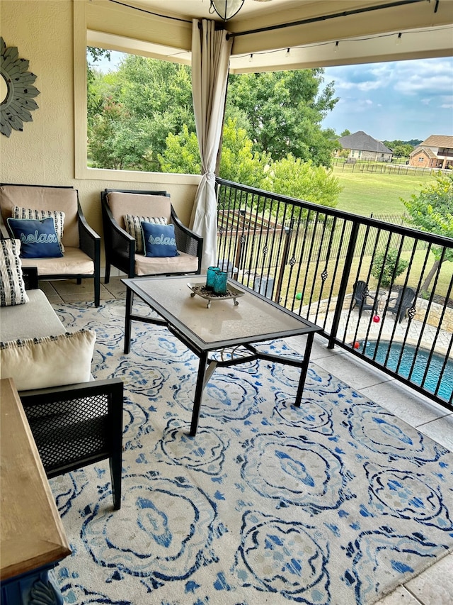 balcony featuring outdoor lounge area