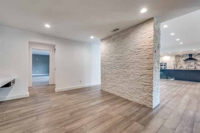 interior space featuring light hardwood / wood-style floors