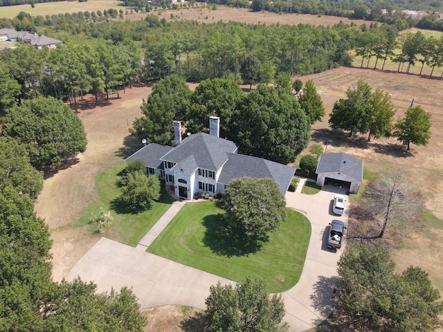 aerial view with a rural view