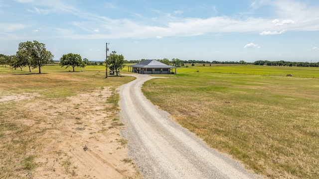 view of street featuring a rural view