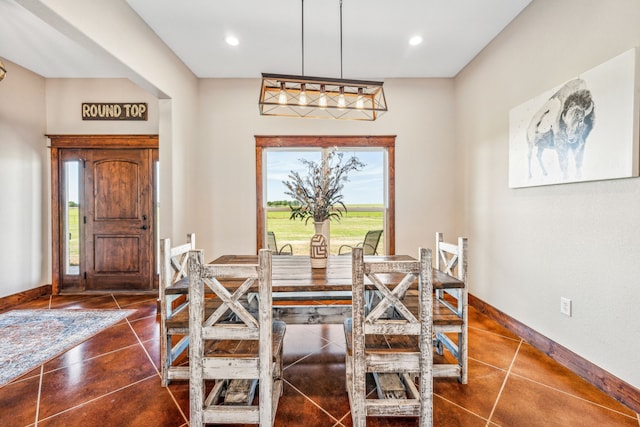 view of tiled dining area