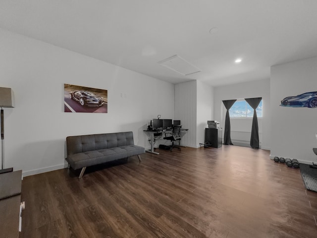 living room featuring hardwood / wood-style floors