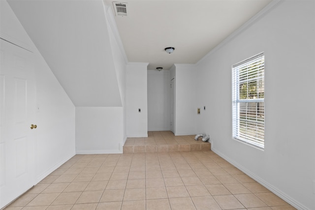 interior space featuring light tile patterned flooring