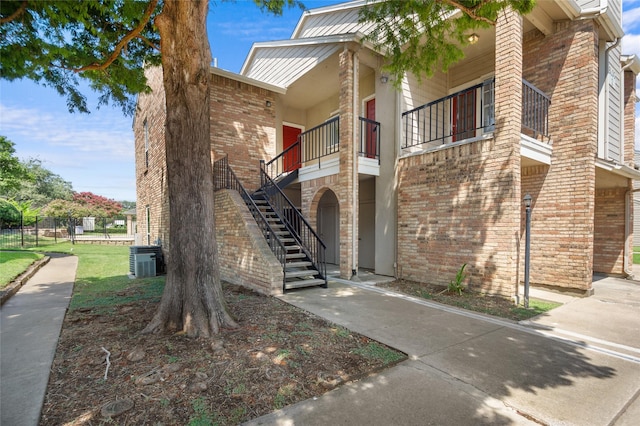 view of property with central AC