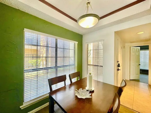 view of tiled dining area