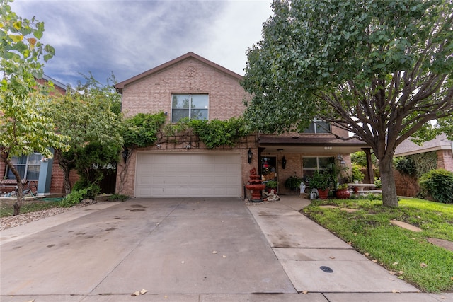 view of property featuring a garage