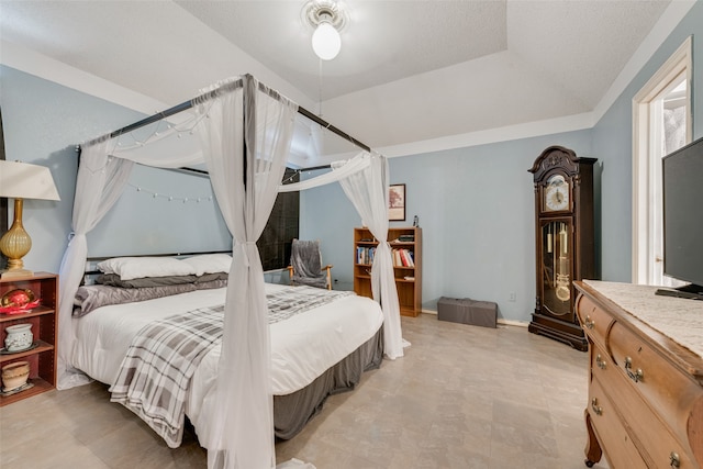 bedroom featuring light tile patterned floors