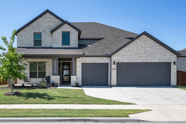 view of front of home with a front yard