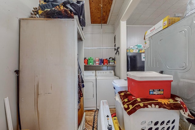 interior space with independent washer and dryer