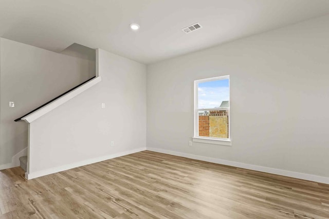 empty room featuring light wood-type flooring