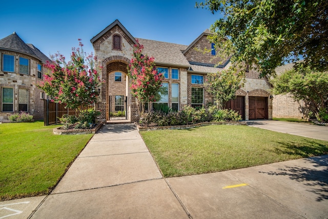 view of front of house featuring a front lawn