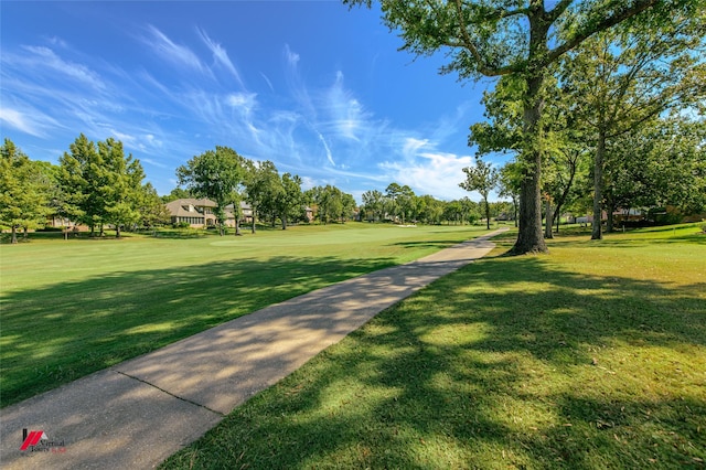 view of community featuring a lawn