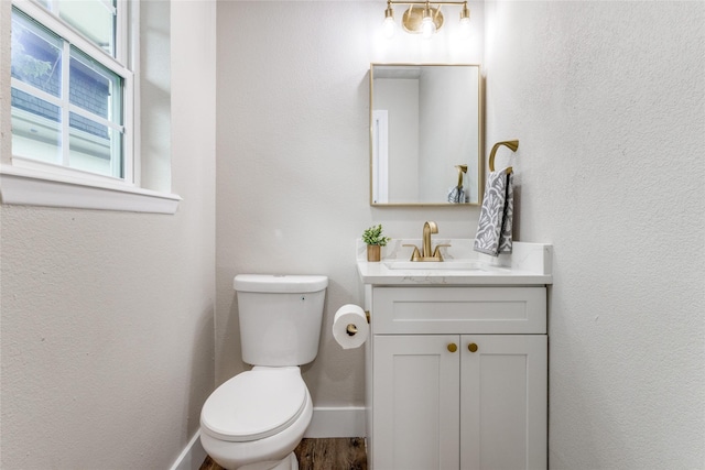 bathroom with toilet and vanity