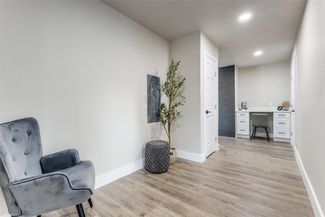 living area featuring light hardwood / wood-style floors