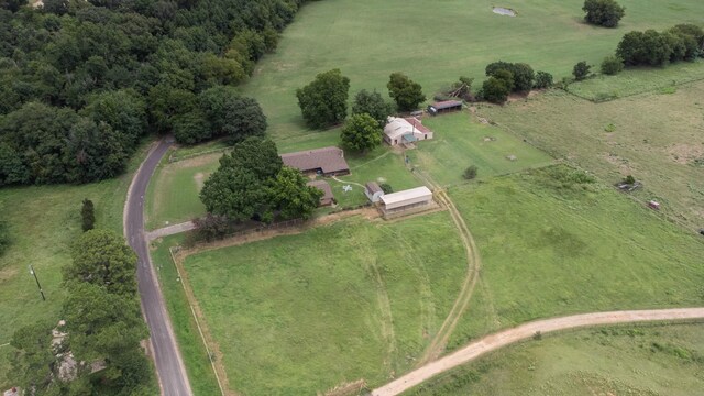 aerial view with a rural view