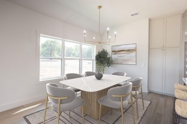 115 Palisades Dr, Gordonville, TX 76245 - dining area featuring a notable chandelier and light wood-type flooring