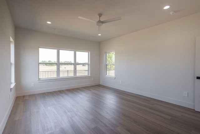 115 Palisades Dr, Gordonville, TX 76245 - spare room featuring dark hardwood / wood-style floors and ceiling fan