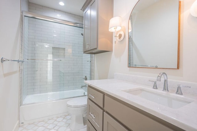 115 Palisades Dr, Gordonville, TX 76245 - full bathroom featuring vanity, enclosed tub / shower combo, and toilet