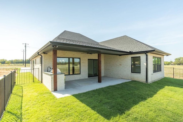 115 Palisades Dr, Gordonville, TX 76245 - rear view of property featuring a yard, a patio, and ceiling fan