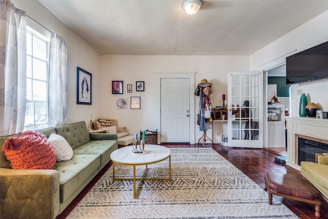 living room featuring hardwood / wood-style floors