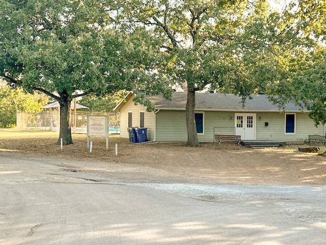 view of single story home