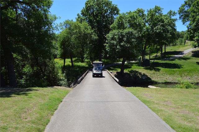 view of home's community with a lawn