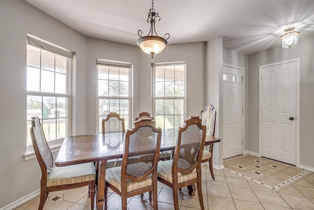 view of tiled dining area