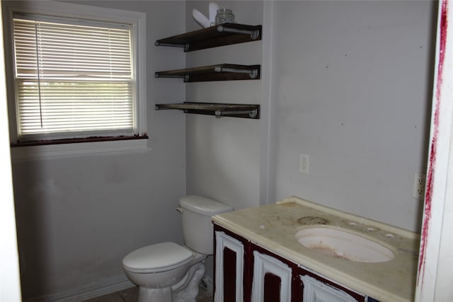 bathroom with toilet and vanity