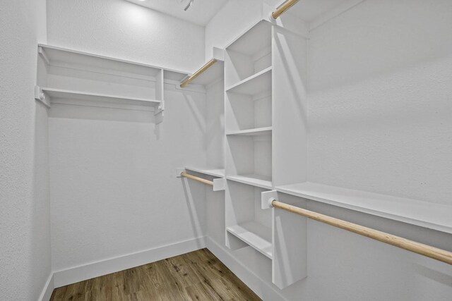 walk in closet featuring hardwood / wood-style flooring