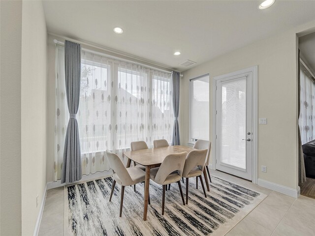 view of tiled dining room