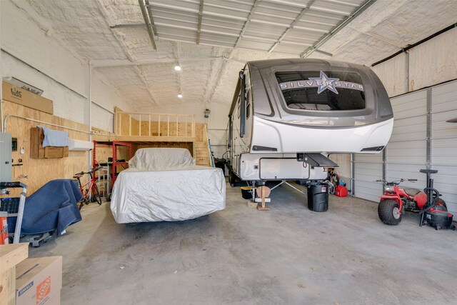 garage with electric panel