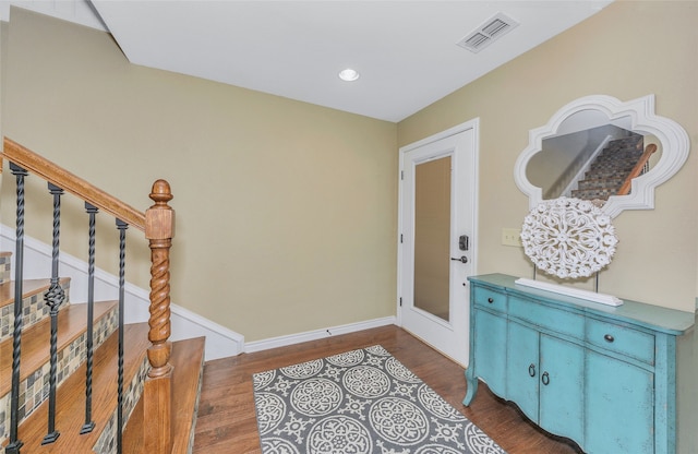 entryway featuring dark hardwood / wood-style flooring