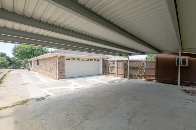 view of garage