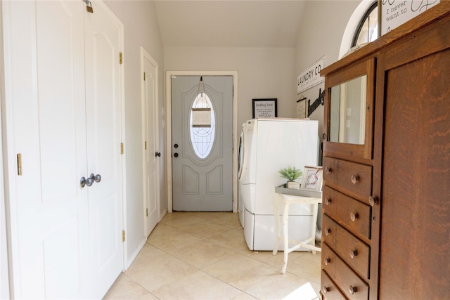 view of tiled foyer entrance