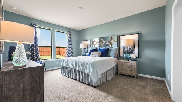 bedroom with carpet floors